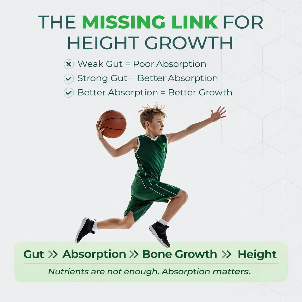 Dream Height label highlights plant-based calcium and D3 for growing bones