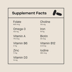 Modern Fertility Prenatal Multivitamin bottle pouring capsules for easy daily use.