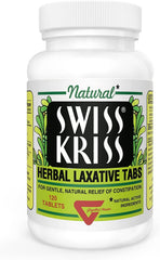 Modern Products Swiss Kriss tablets in bottle showing natural herbal blend for gentle support.