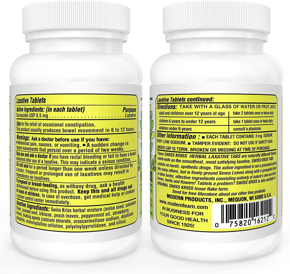Swiss Kriss packaging on shelf conveys natural ingredients and traditional formulation.