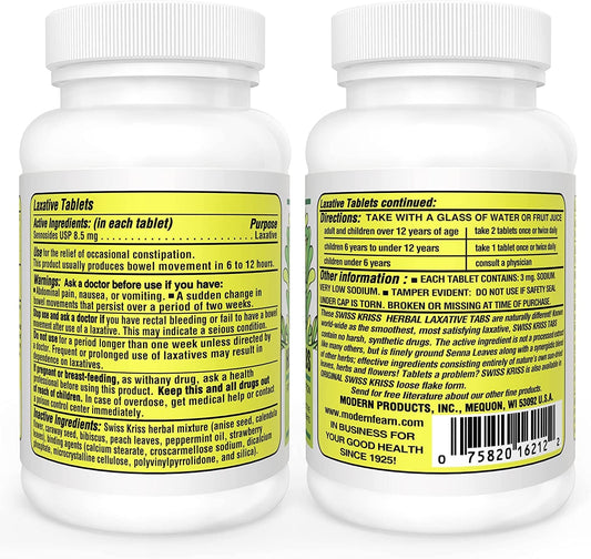 Swiss Kriss packaging on shelf conveys natural ingredients and traditional formulation.