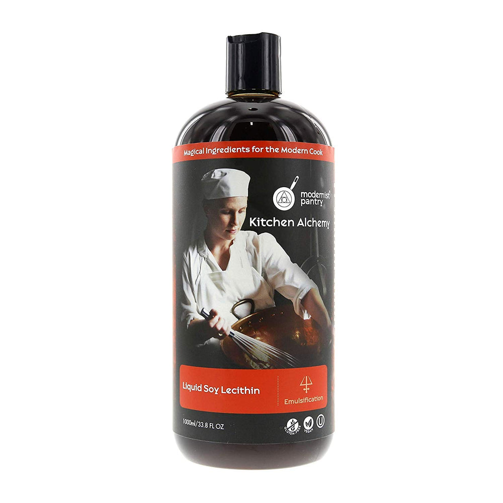 Modernist Pantry Pure Liquid Soy Lecithin bottle for emulsified chocolate and dressings.