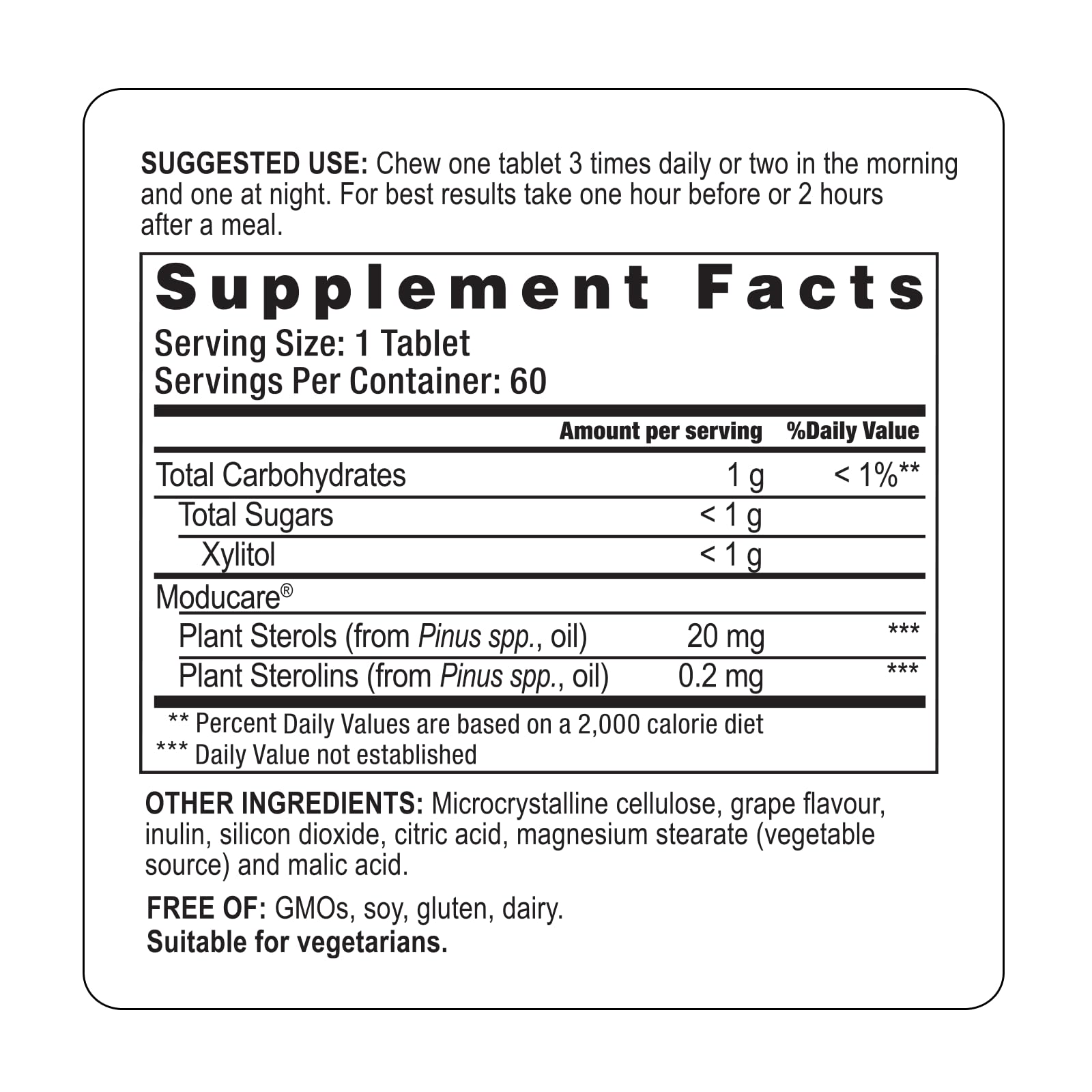Moducare plant sterols illustration highlighting vegetarian immune ingredients