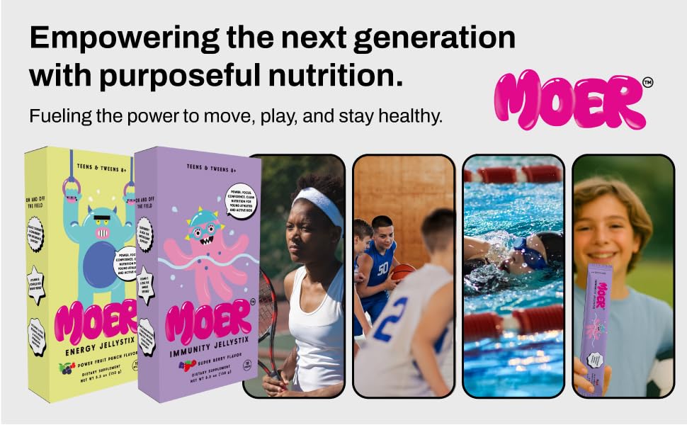 MOER Energy JellyStix Gluten-Free Label emphasizing a clean, kid-friendly snack
