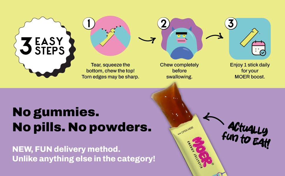 MOER Energy JellyStix Sports Bag Snack showing grab-and-go energy
