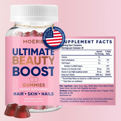 Moerie strawberry gummies close-up for tasty daily consistency.
