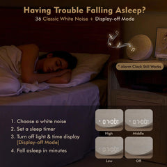 MOFOYEAH sunrise alarm clock display-off mode for dark rooms.