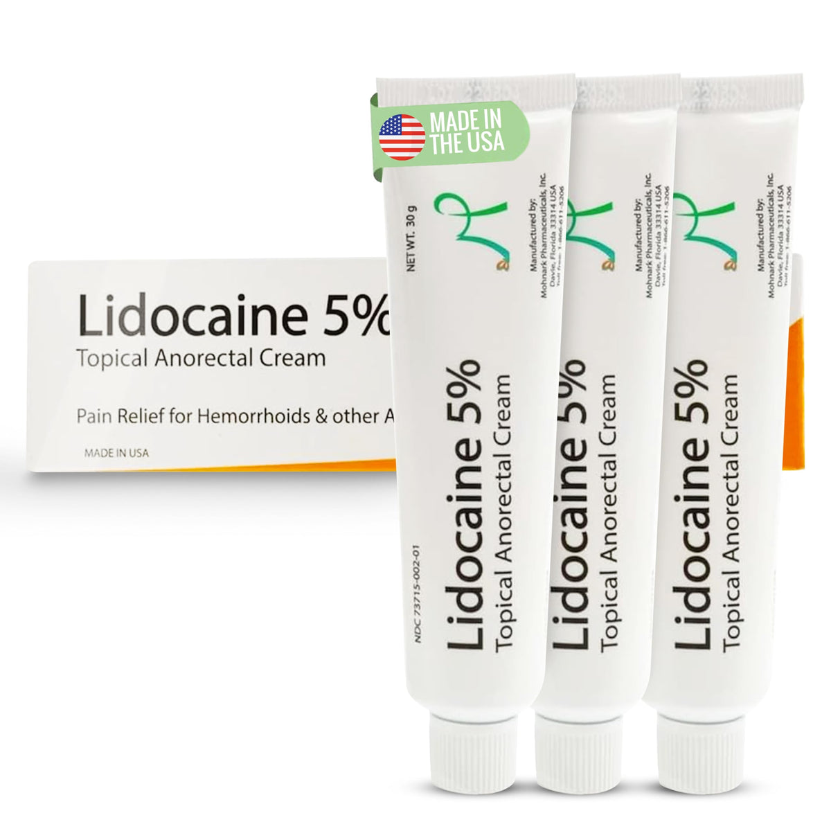 MOHNARK maximum-strength lidocaine hemorrhoid cream tube ready for fast topical relief