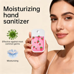 Moisturizing Hand Sanitizer Spray packaging close-up.