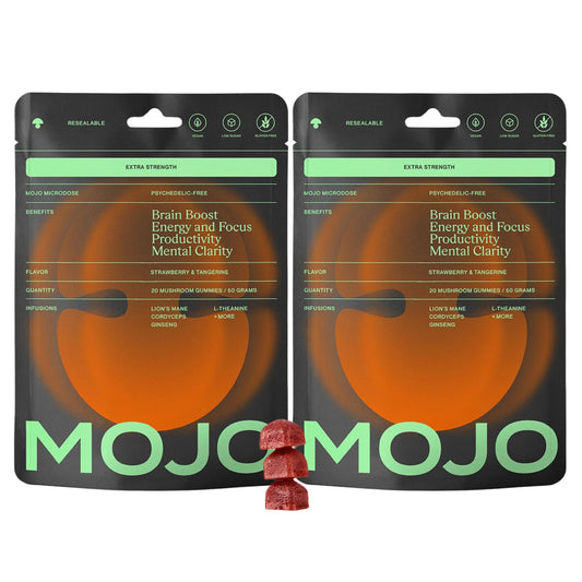 Mojo Extra Strength Focus Gummies bottle for convenient energy and focus support