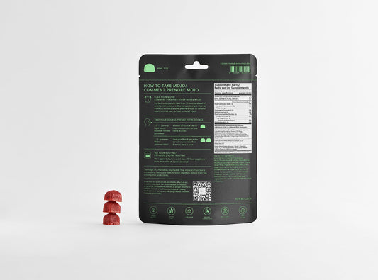 Mojo Extra Strength Focus Gummies with lion mane visual for cognitive support