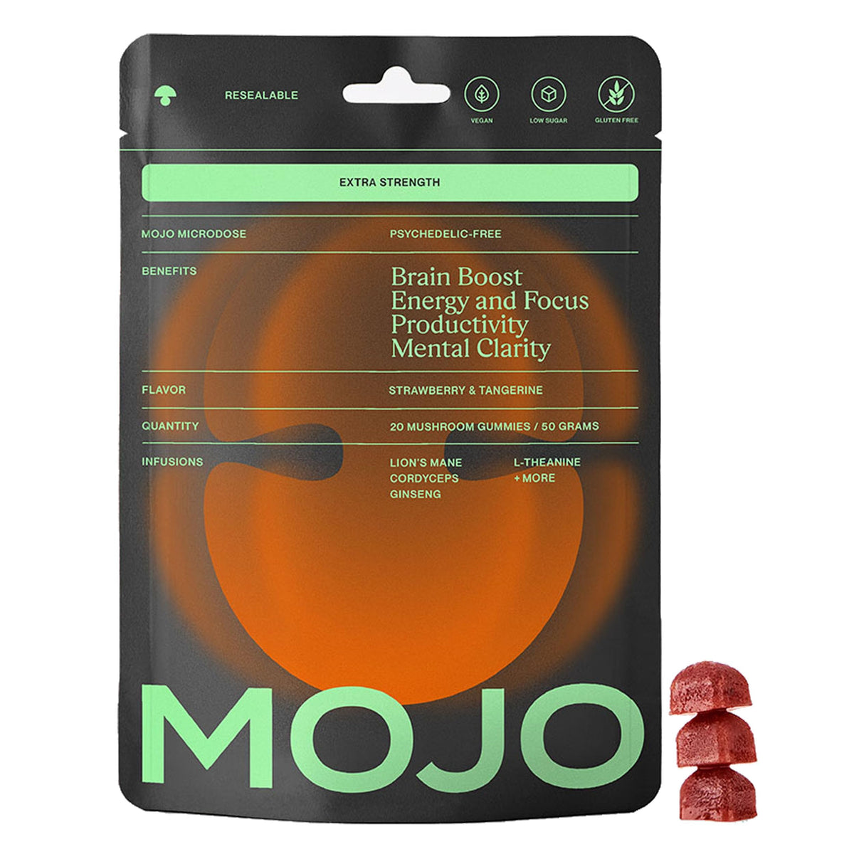 Mojo Focus Gummies with Lion’s Mane for sharper focus and clarity.