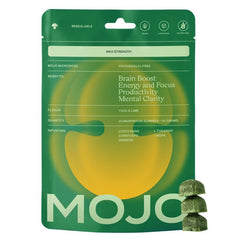 Mojo Extra Strength Focus Gummies Yuzu Lime bottle on display for daily focus support.