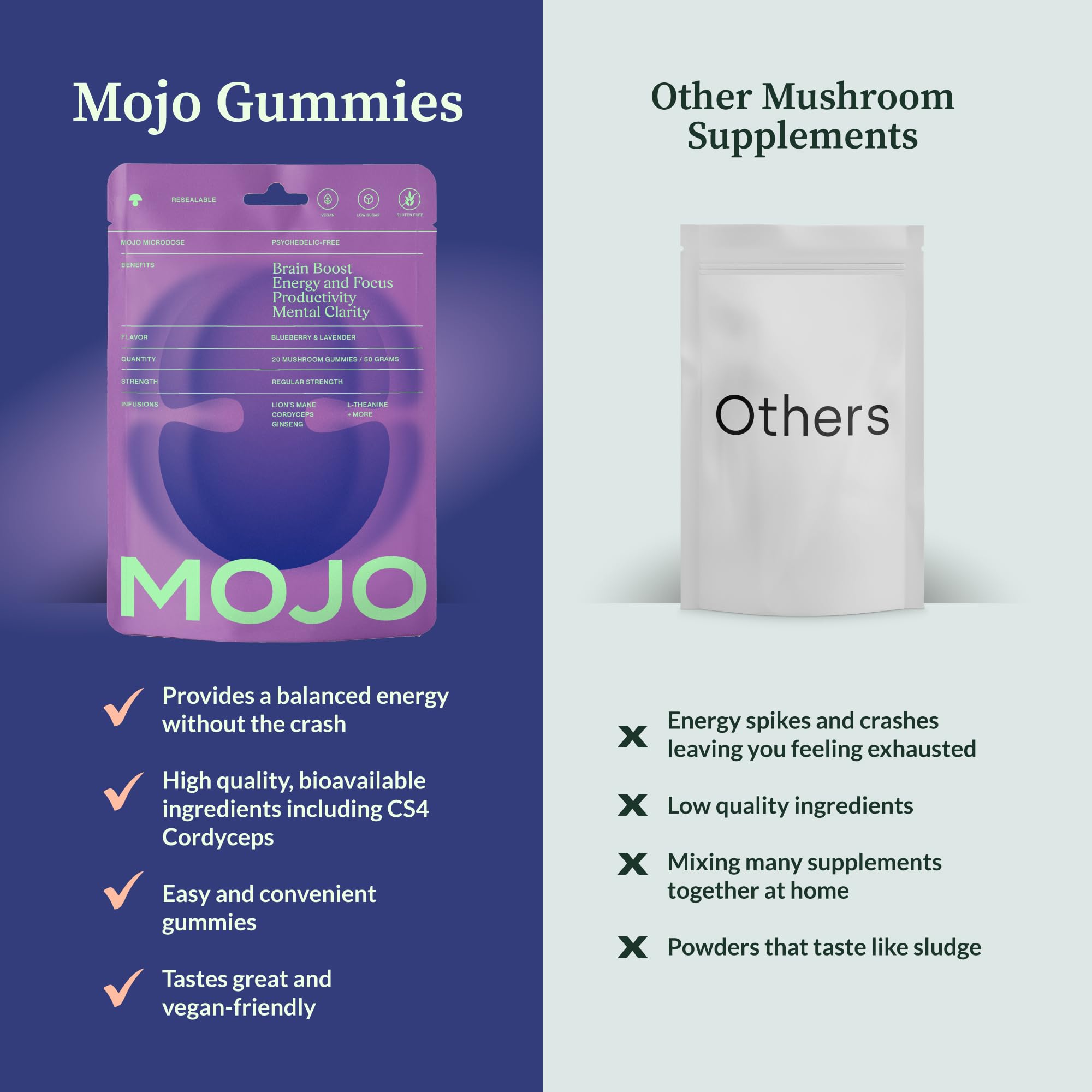 Mojo Focus Gummies with panax ginseng visual emphasize steady energy.