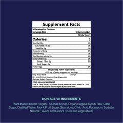 Close-up of Mojo Sleep Gummies ingredients featuring magnesium and melatonin