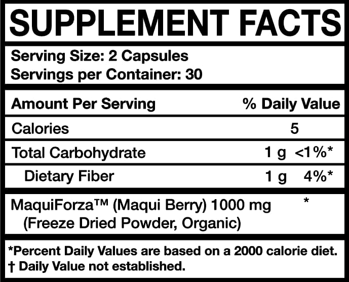 MOJObody Maqui Berry Capsules product card highlighting antioxidant rich maqui berry