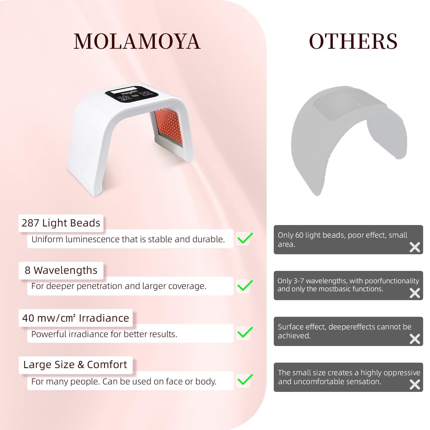 MOLAMOYA 8-color spectrum displayed to customize sessions.