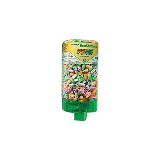 Moldex EcoStation SparkPlugs 6703 earplug dispenser in use, promotes easy access to hearing protection.