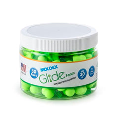Glide earplug with curved stem rotates for a customized fit