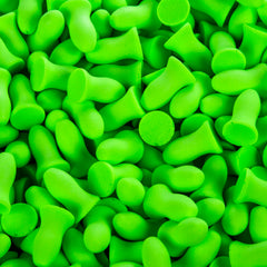 Moldex Meteors bright green earplugs stand out for quick identification.
