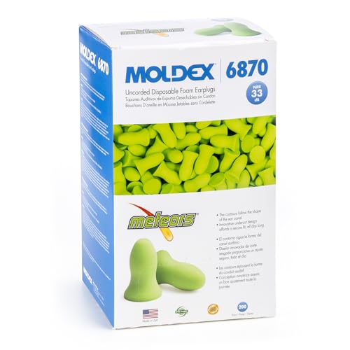 Moldex Meteors 28 dB NRR earplugs offer strong noise reduction.