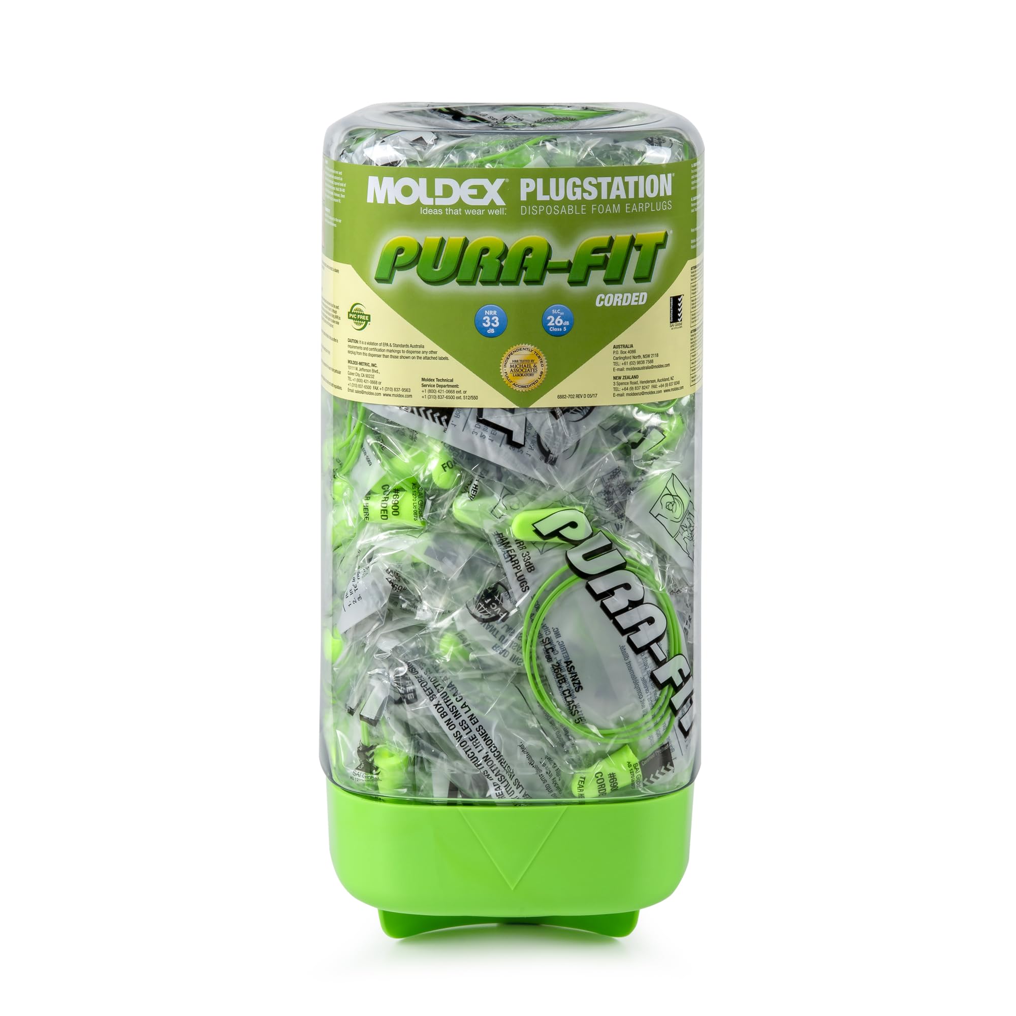 Moldex Pura-Fit PlugStation corded earplug dispenser enabling easy access.