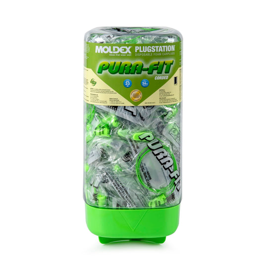 Moldex Pura-Fit PlugStation corded earplug dispenser enabling easy access.
