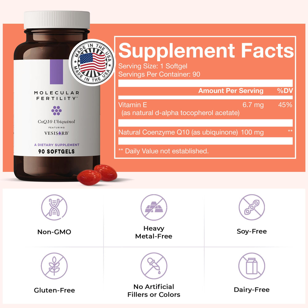 Molecular Fertility free from soy-gluten-dairy image communicates clean ingredients.