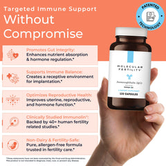 Ingredients panel showing ImmunoLin components in Molecular Fertility product