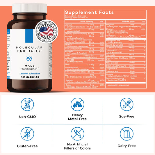 Molecular Fertility capsules close-up highlighting antioxidant nutrients for vitality.