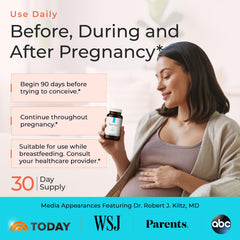 Molecular Fertility Peak Prenatal ingredients label emphasizes 42 components for comprehensive wellness
