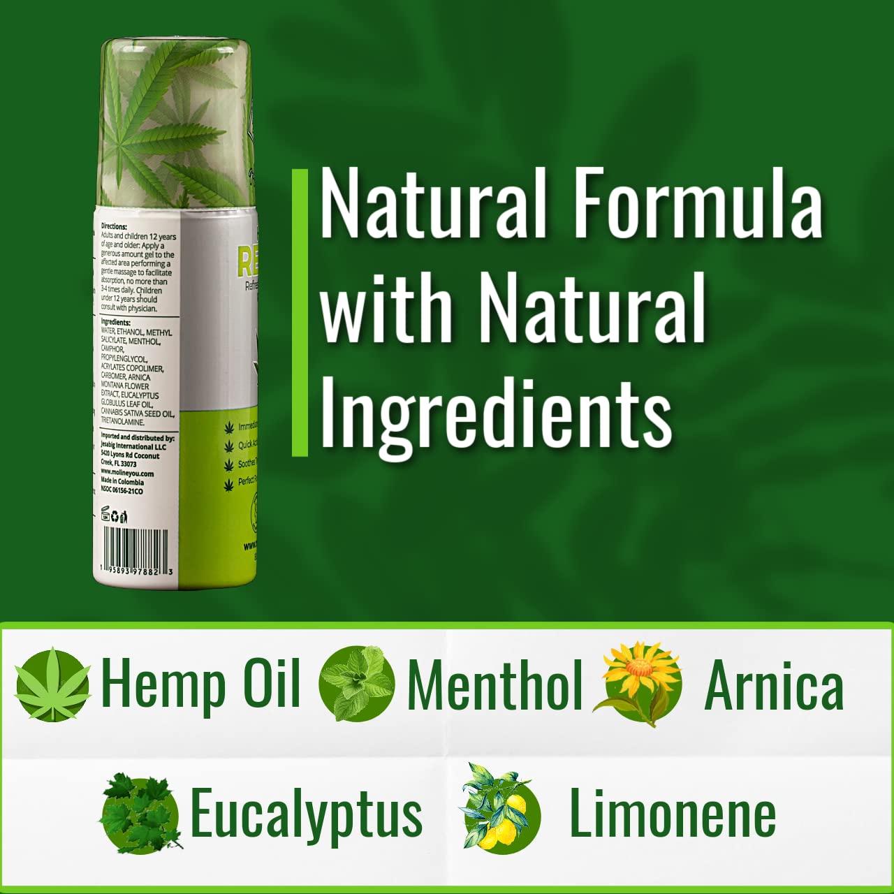 Moline You roll-on shoulders easing stiffness with natural menthol.