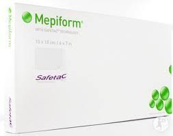 Molnlycke Mepiform silicone scar remover 4x7 sheet for discreet scar management
