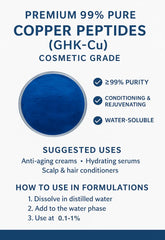 Molu GHK-Cu powder dissolving in water for easy serum formulation