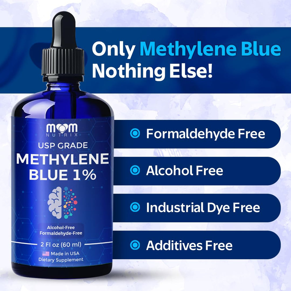 MOM NUTRIX 1% label detail highlights USP grade and third-party testing.