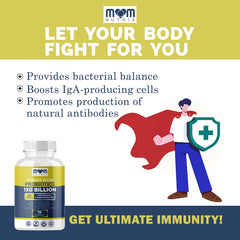 USA-made GMP badge visible on Mom Nutrix probiotic packaging