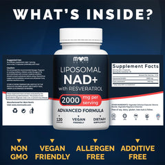 MOM NUTRIX resveratrol blend bottle label emphasizing vegan non GMO formula
