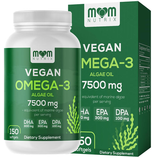 MOM NUTRIX vegan omega-3 softgels for daily plant-based omega-3 support