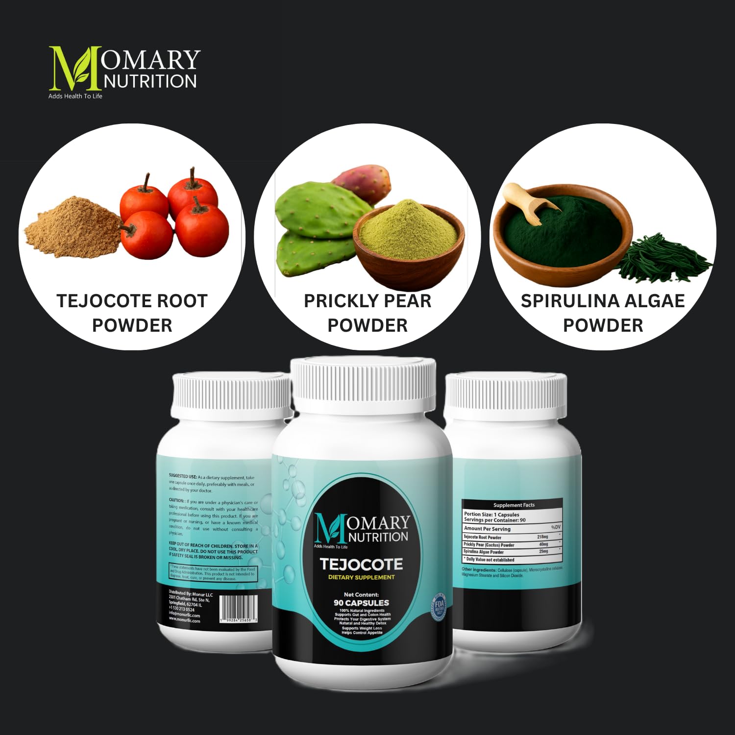 MOMARY NUTRITION Capsule bottle close-up hints convenient daily wellness.