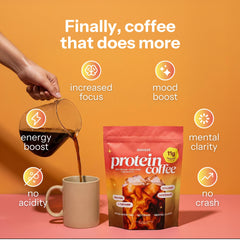 Moment Protein Coffee creatine boost bottle—supports daily strength.