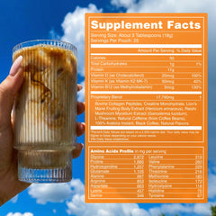Moment Protein Coffee mushrooms powder scoop—protein-rich start to your day.