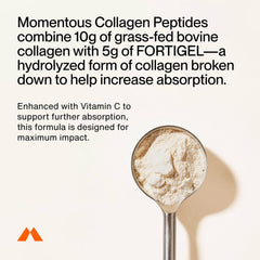 Momentous Collagen Peptides pour into a glass, easy daily ritual for joints and skin