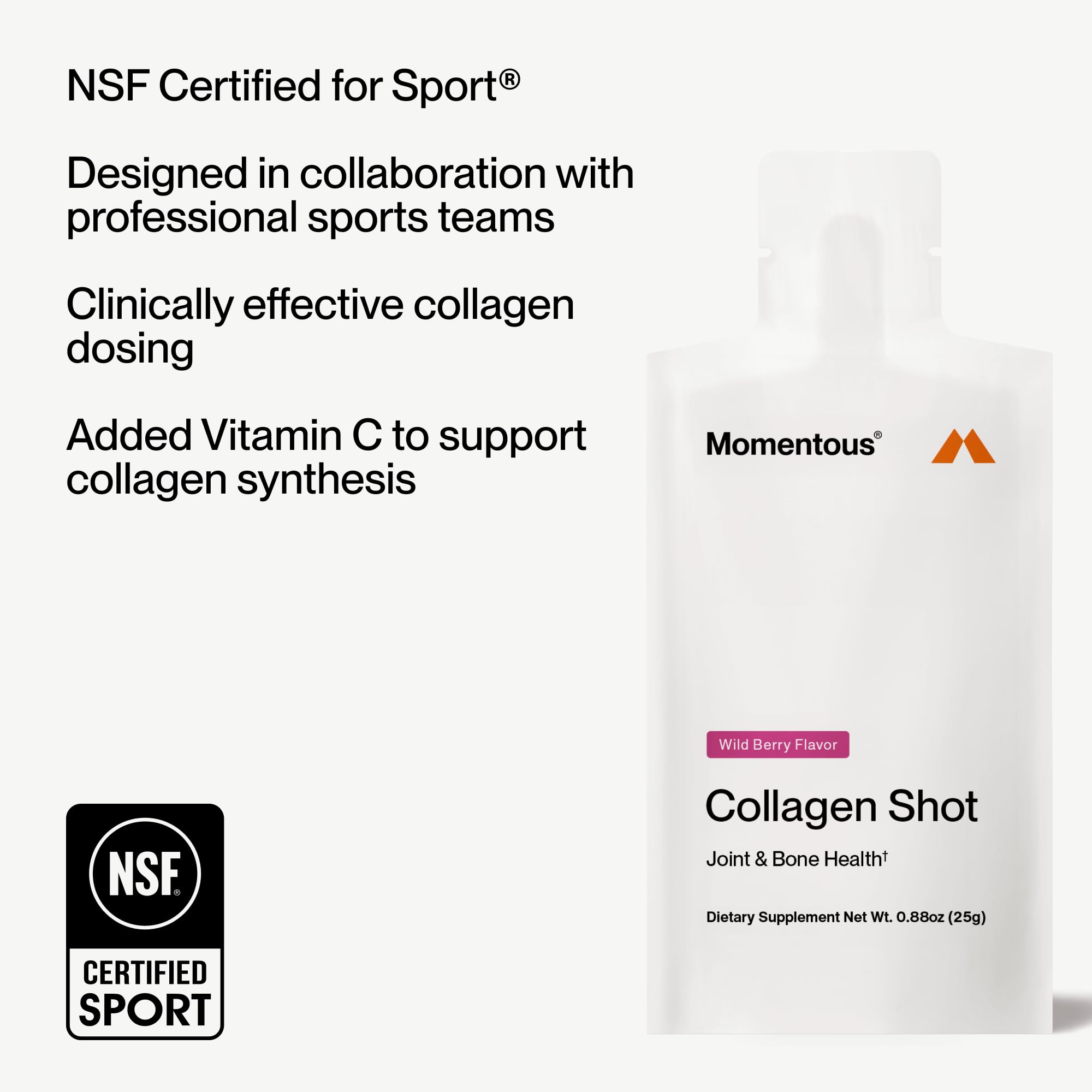 Momentous Collagen Shot dissolving in water to show mixability