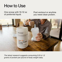 Momentous Essential Grass-Fed Whey dissolving in milk for smooth texture
