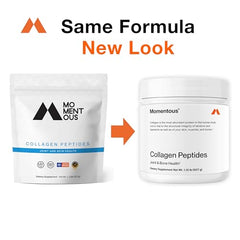Momentous Fortigel Collagen Peptides bottle highlights a clinically studied formula