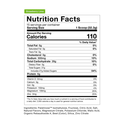 Momentous Fuel mixed in a glass shows strawberry lime flavor and hydration.