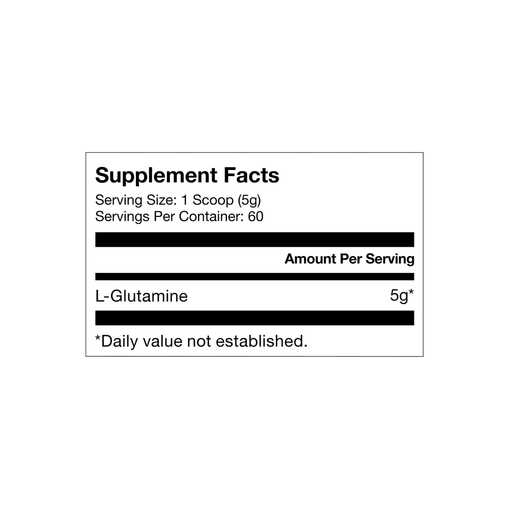 Momentous L-Glutamine Powder bottle close-up showing premium packaging.