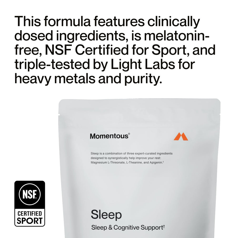 Momentous Nightly Sleep Pack serving size and directions on box