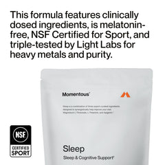 Momentous Nightly Sleep Pack serving size and directions on box