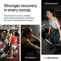 Momentous Recovery NSF-certified label signals purity and adherence to athletic standards.